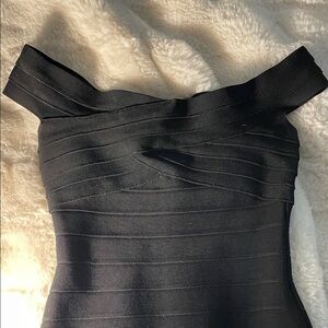 Katie J NYC Black Bandeau Mini Dress